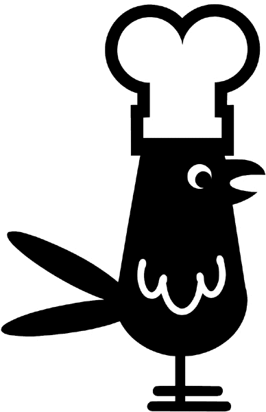 Bird with chef's hat vinyl sticker. Customize on line. Restaurants Bars Hotels 079-0375